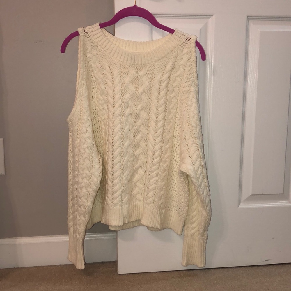 Cut out shoulder sweater